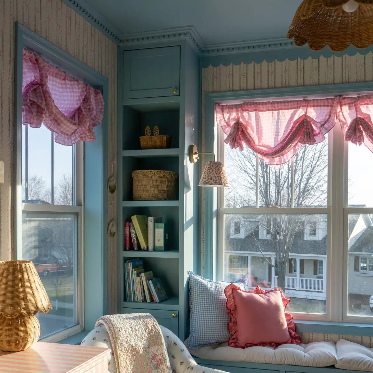 Lena Wallpaper - Bows in Stripes - by House of Haricot - Loomwell Home Goods
