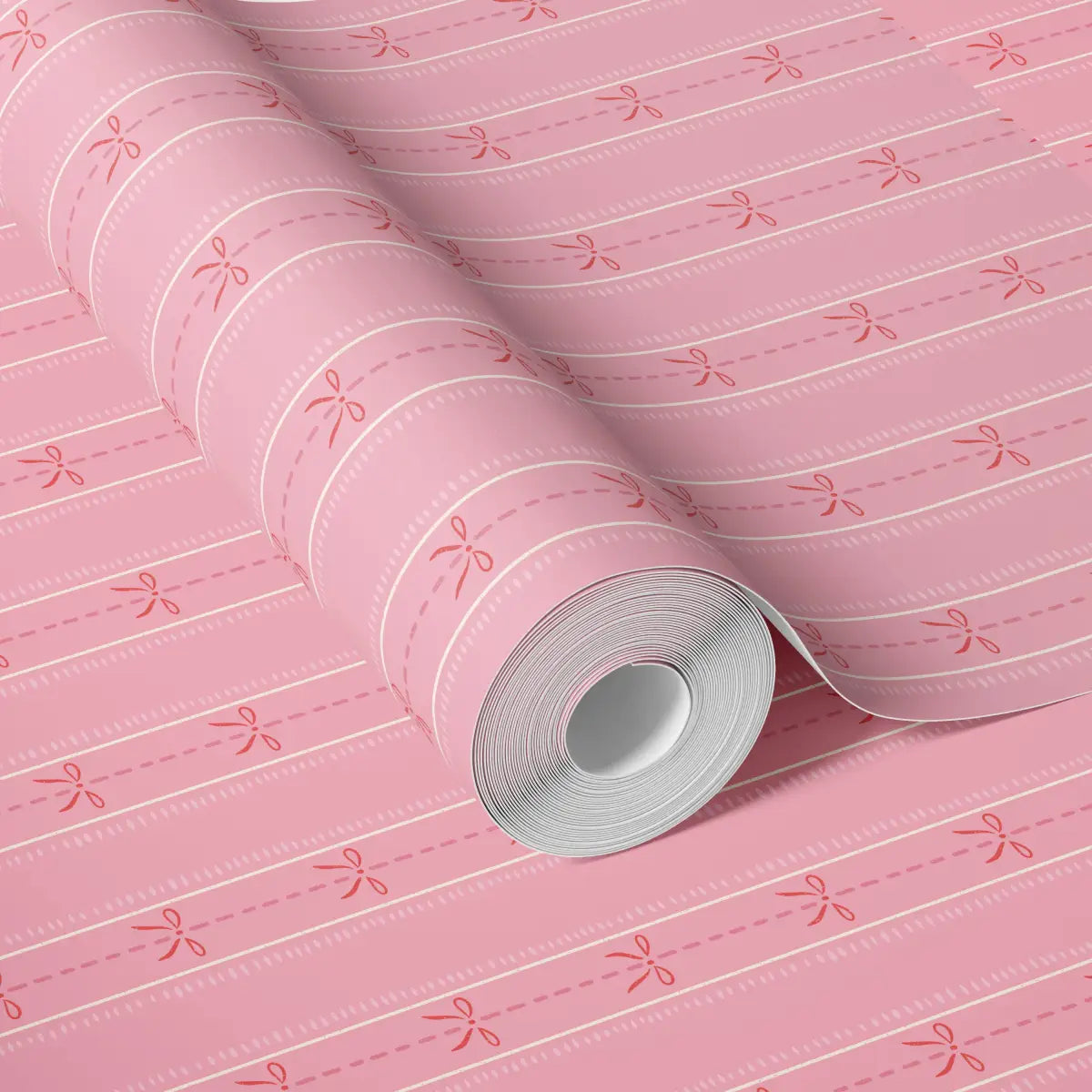 Lena Wallpaper - Bows in Stripes - by House of Haricot - Loomwell Home Goods