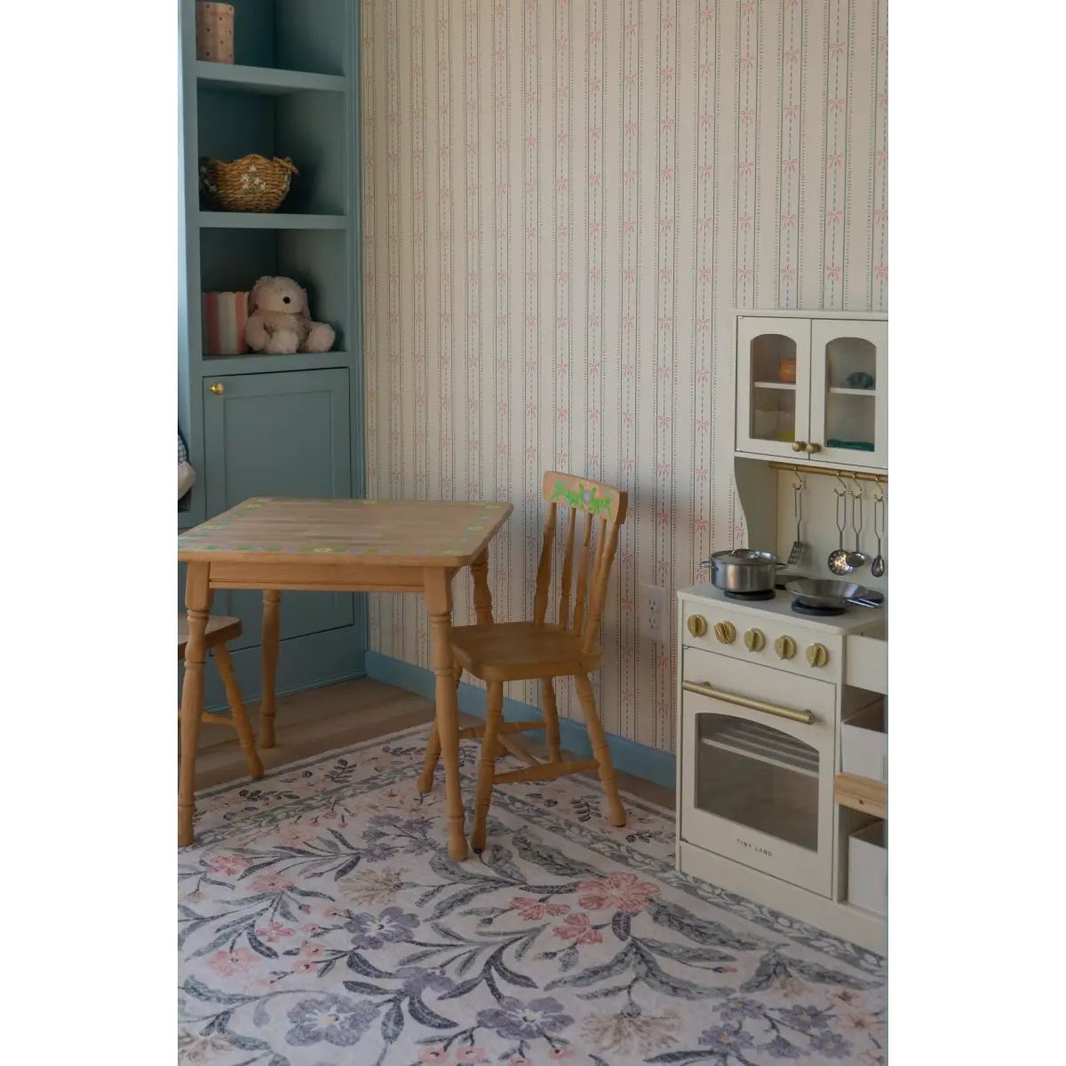 Lena Wallpaper - Bows in Stripes - by House of Haricot - Loomwell Home Goods