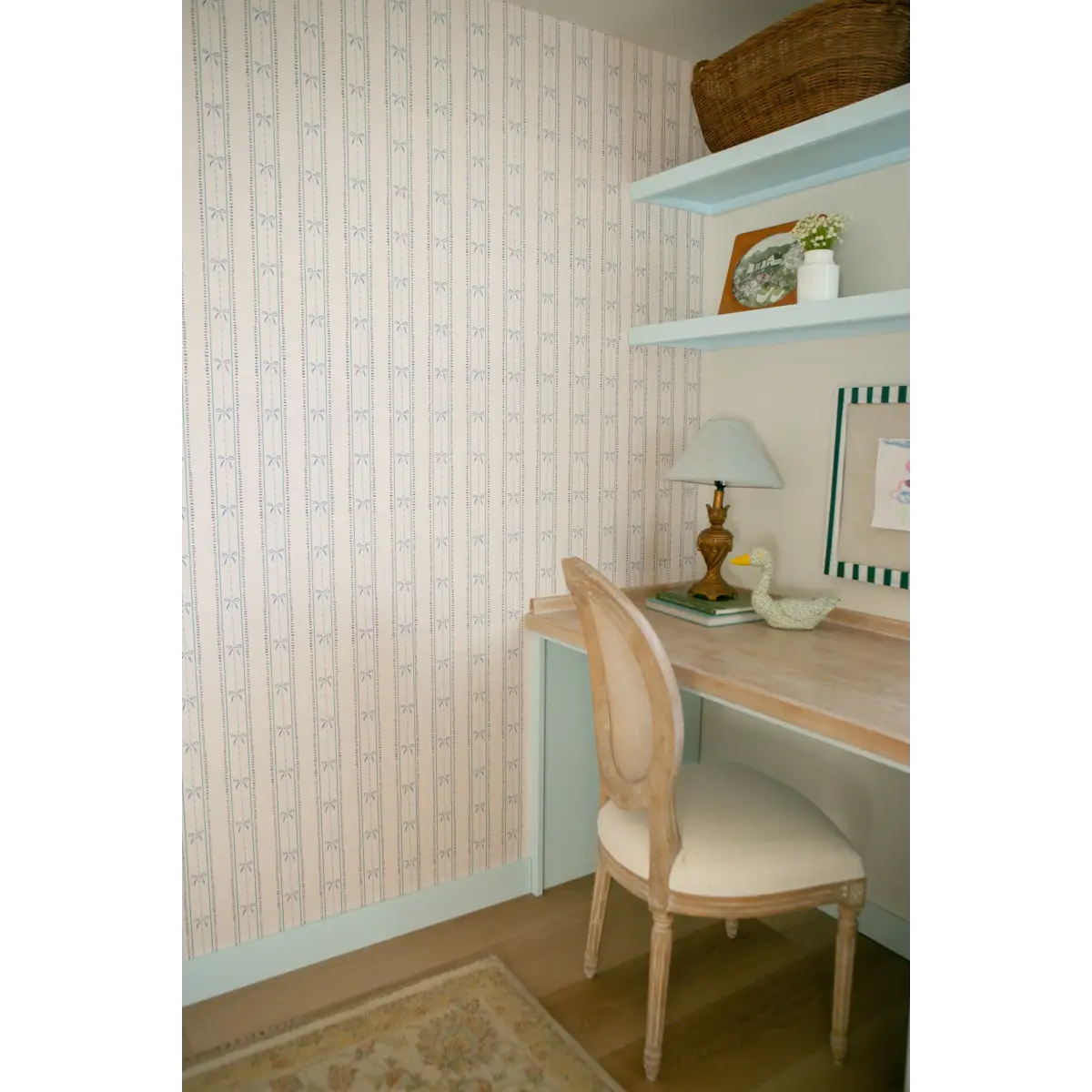 Lena Wallpaper - Bows in Stripes - by House of Haricot - Loomwell Home Goods