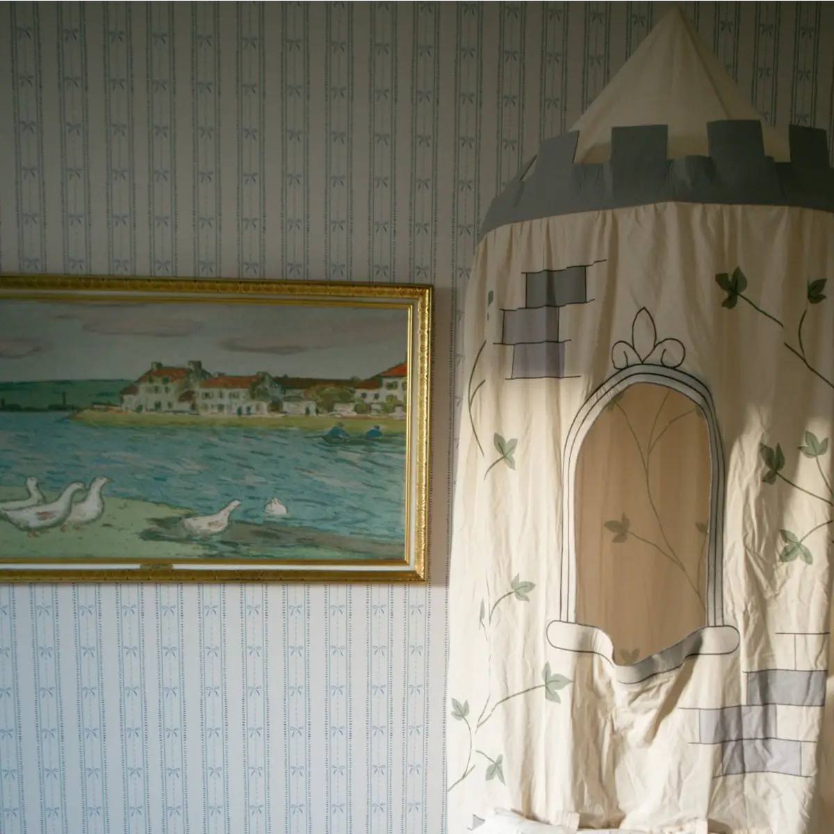 Lena Wallpaper - Bows in Stripes - by House of Haricot - Loomwell Home Goods