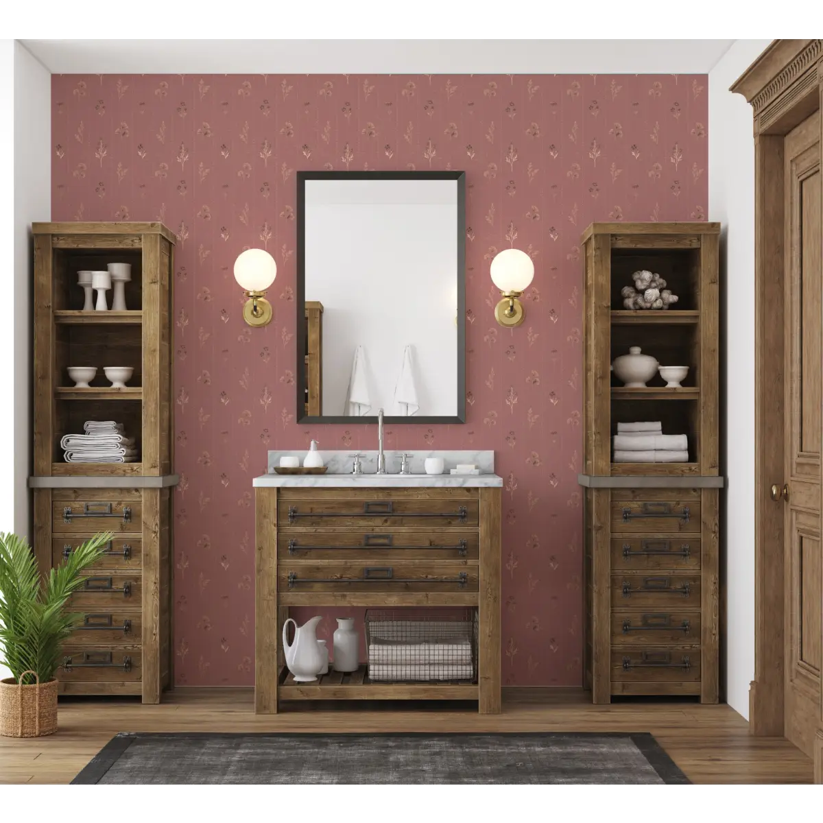 Leni Wallpaper - Flower Sketches - by The Feral Flower - Loomwell Home Goods