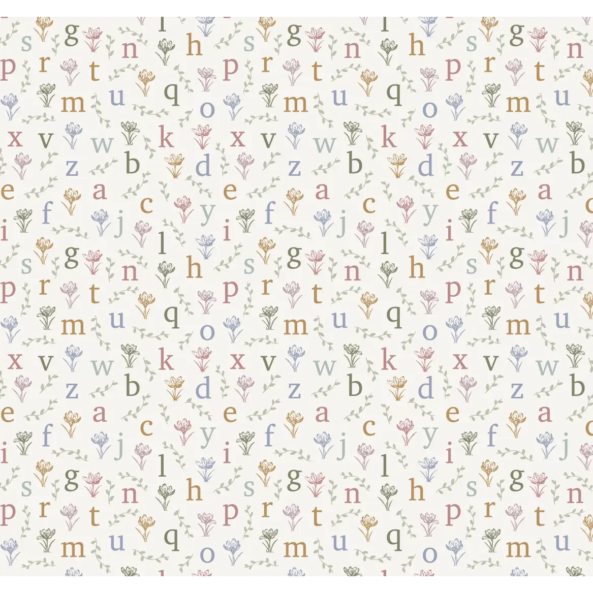 Lenny Wallpaper - Crocus Alphabet for Kids - by Studio Stephie - Loomwell Home Goods