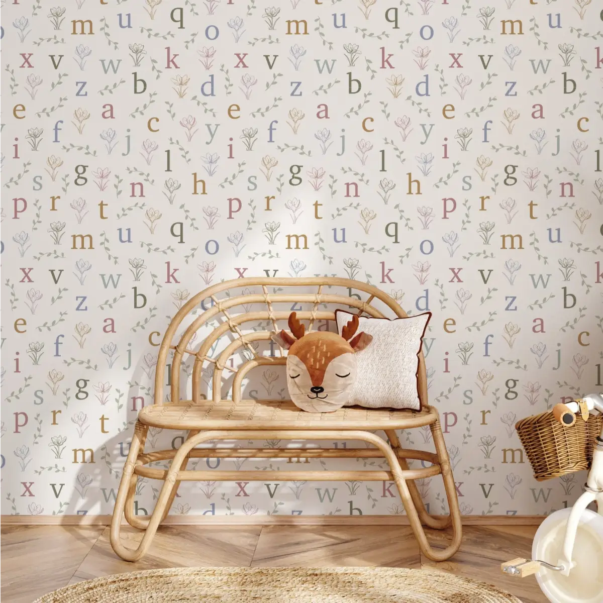 Lenny Wallpaper - Crocus Alphabet for Kids - by Studio Stephie - Sample 1 foot by 1 foot / Small - Loomwell Home Goods