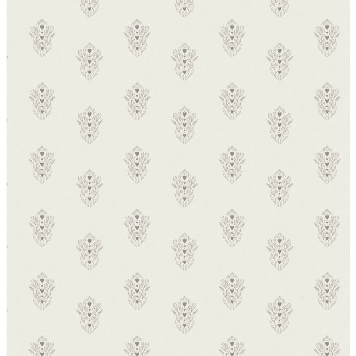 Leonore Wallpaper - Leaves and Hearts - by Lisee Ree - Sample 1 foot by 1 foot / Ivory - Loomwell Home Goods