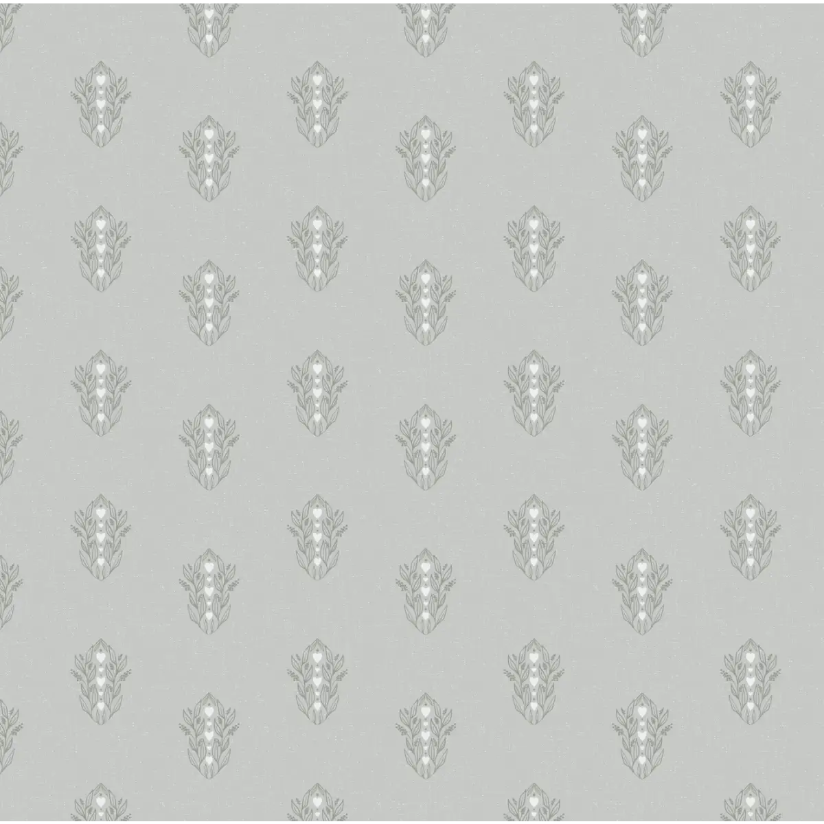 Leonore Wallpaper - Leaves and Hearts - by Lisee Ree - Sample 1 foot by 1 foot / Light Gray - Loomwell Home Goods