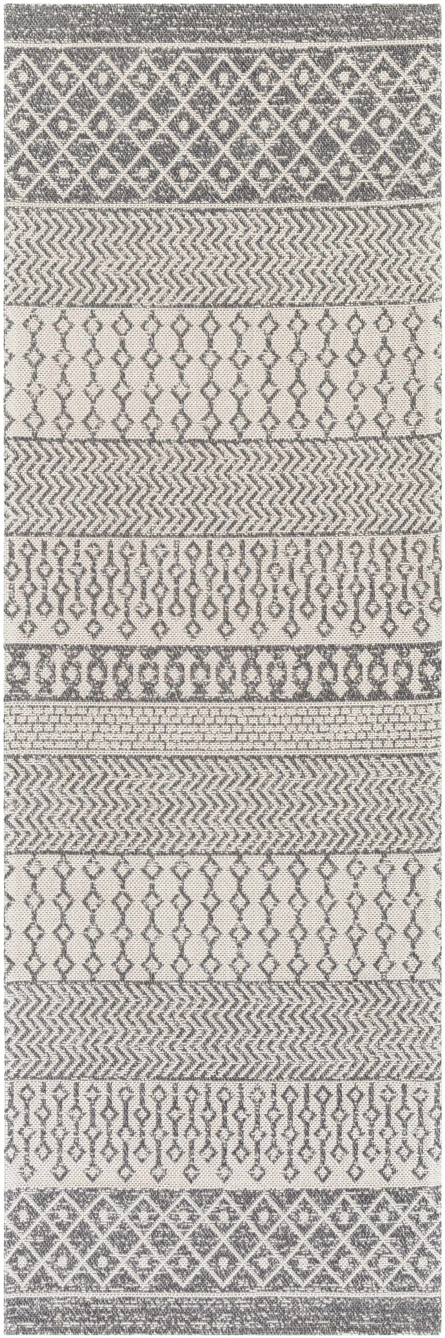Gray Cotton Area Rug - 2’7’’ x 7’3’’ Runner - Boutique Rugs