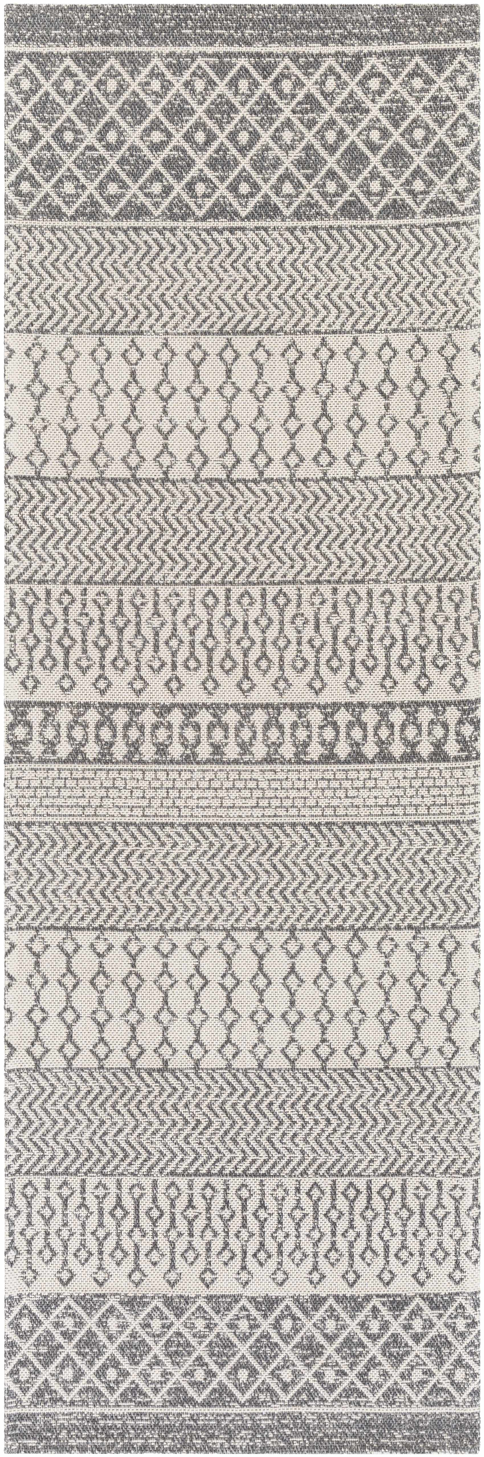 Gray Cotton Area Rug - 2’7’’ x 7’3’’ Runner - Boutique Rugs