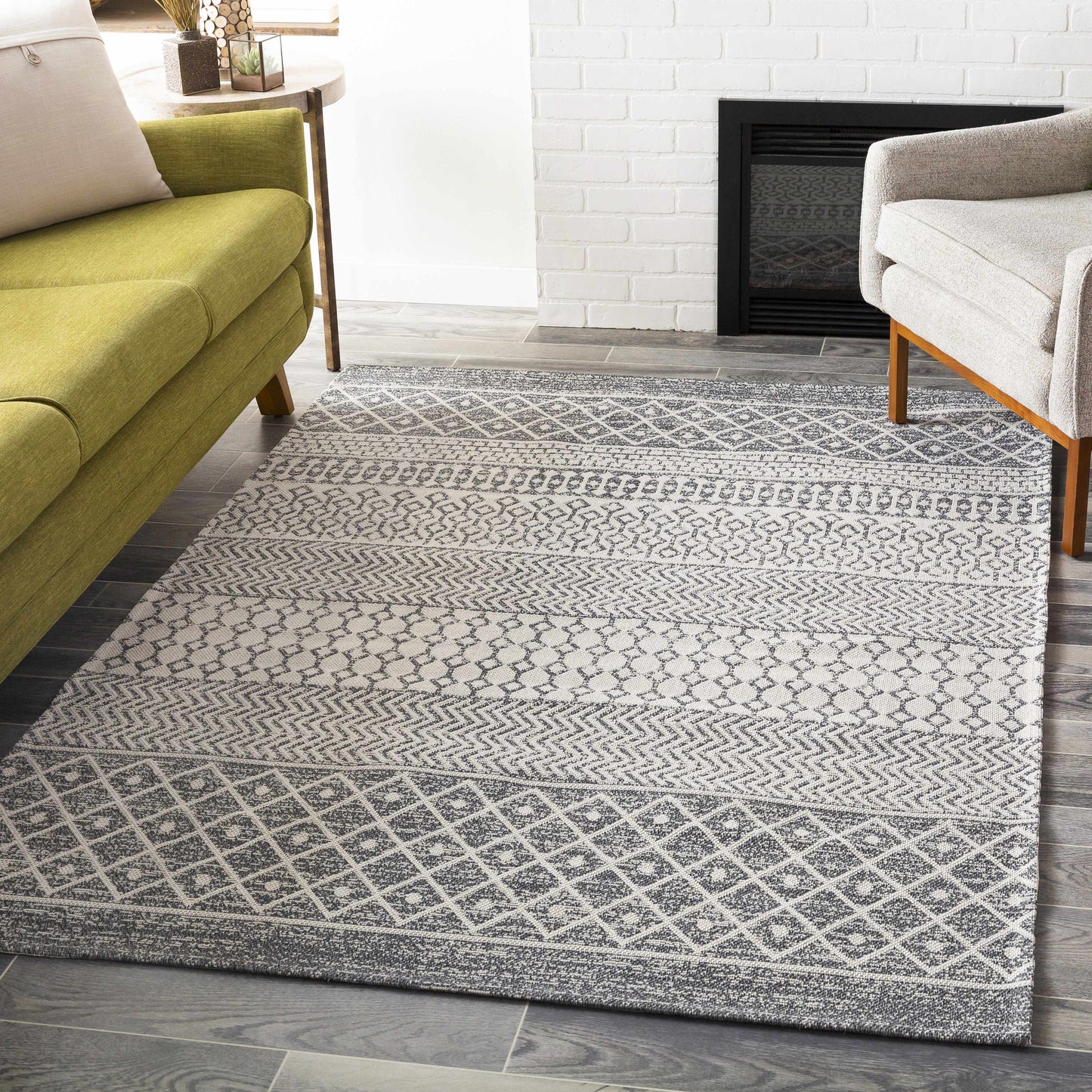 Gray Cotton Area Rug - Boutique Rugs