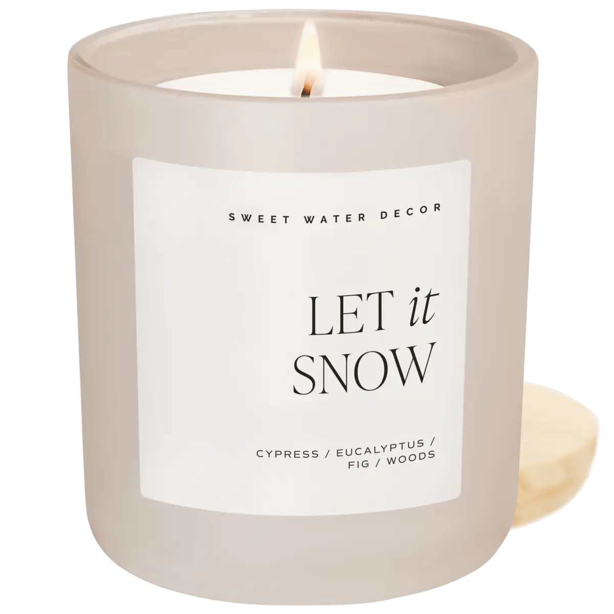 Let It Snow Soy Candle - Tan Matte Jar - 15 oz - Sweet Water Decor