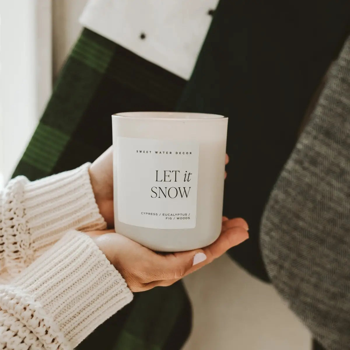 Let It Snow Soy Candle - Tan Matte Jar - 15 oz - Sweet Water Decor