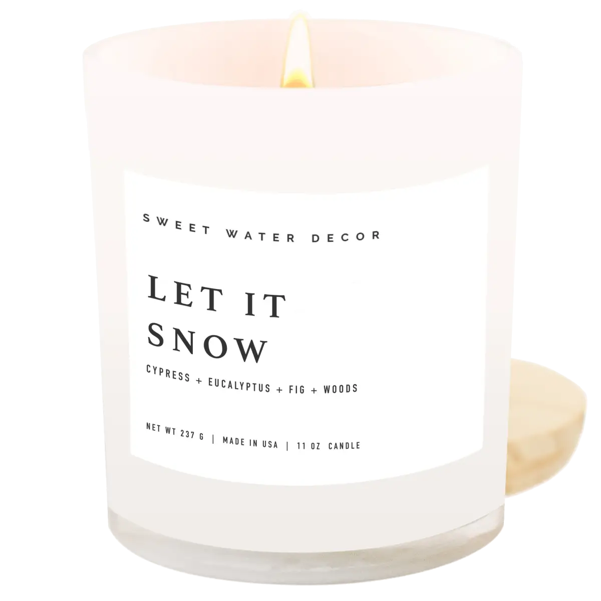 Let It Snow Soy Candle - White Jar - 11 oz - Sweet Water Decor