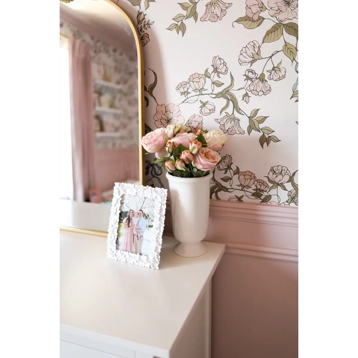 Lettie Wallpaper - Pink Flowers - by Ali Anni - Loomwell Home Goods