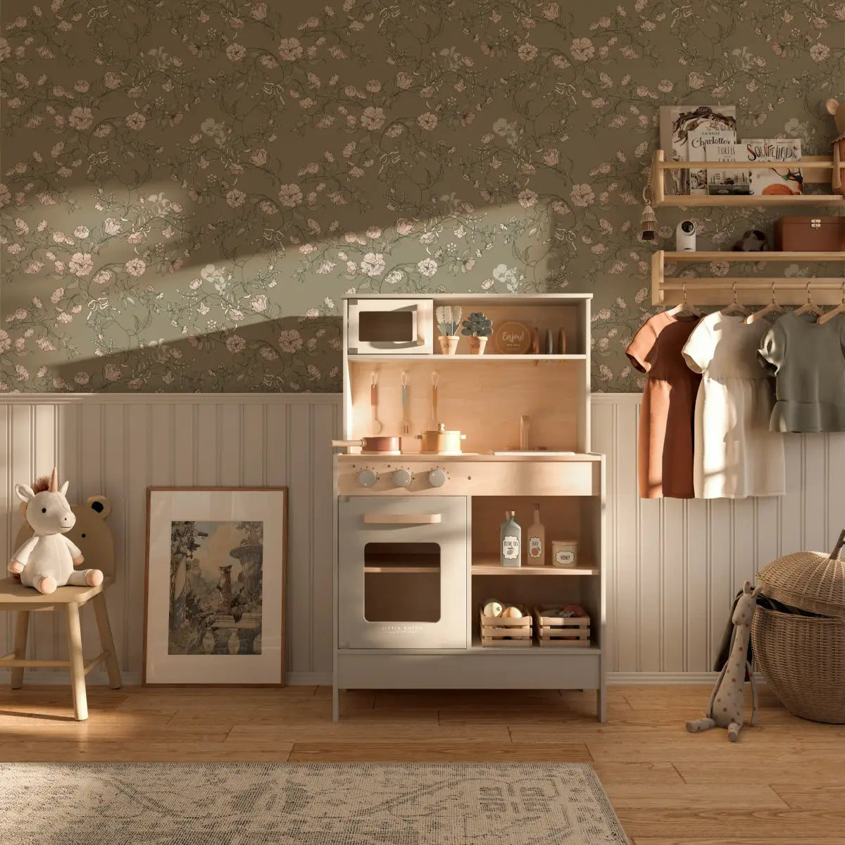 Lettie Wallpaper - Pink Flowers - by Ali Anni - Loomwell Home Goods