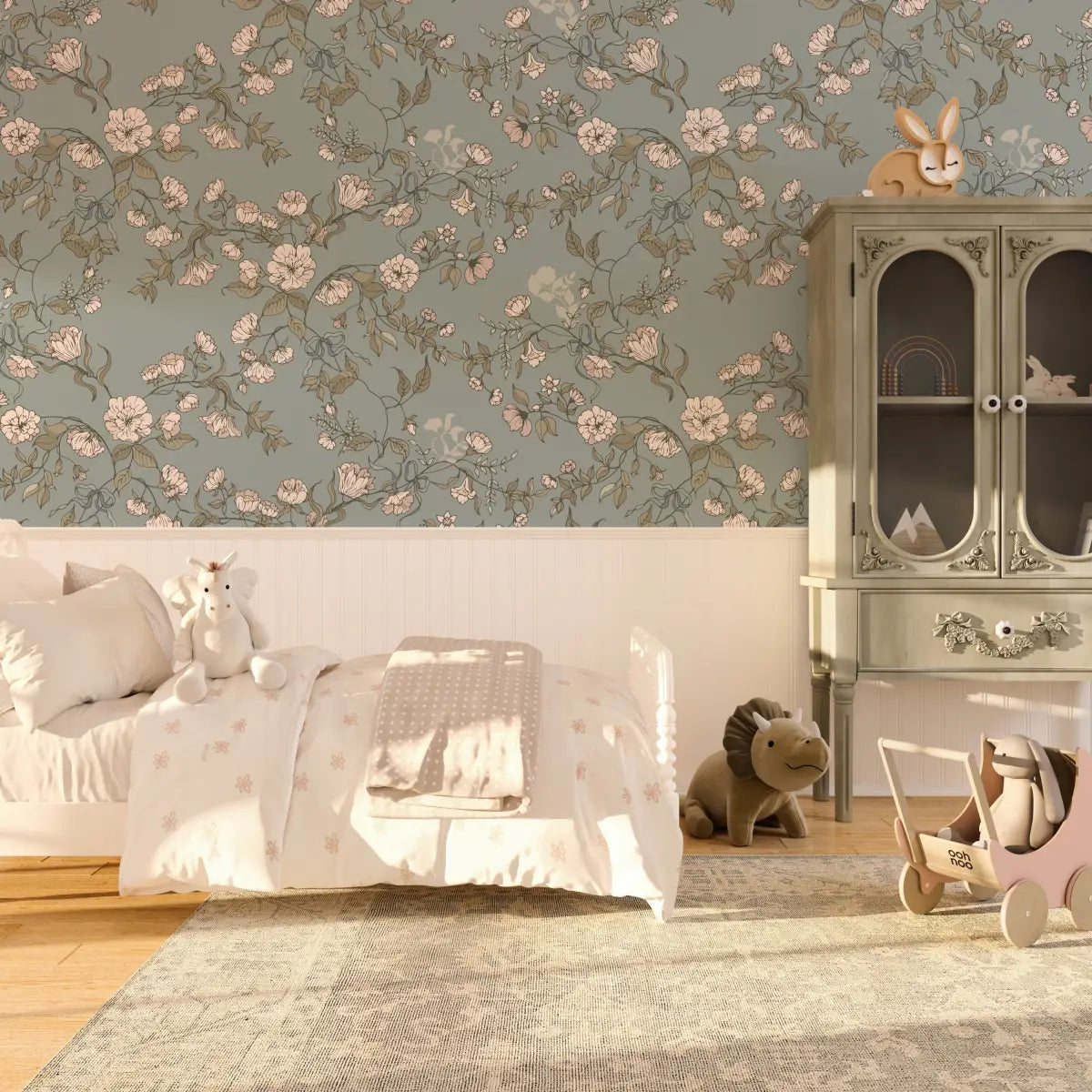 Lettie Wallpaper - Pink Flowers - by Ali Anni - Loomwell Home Goods