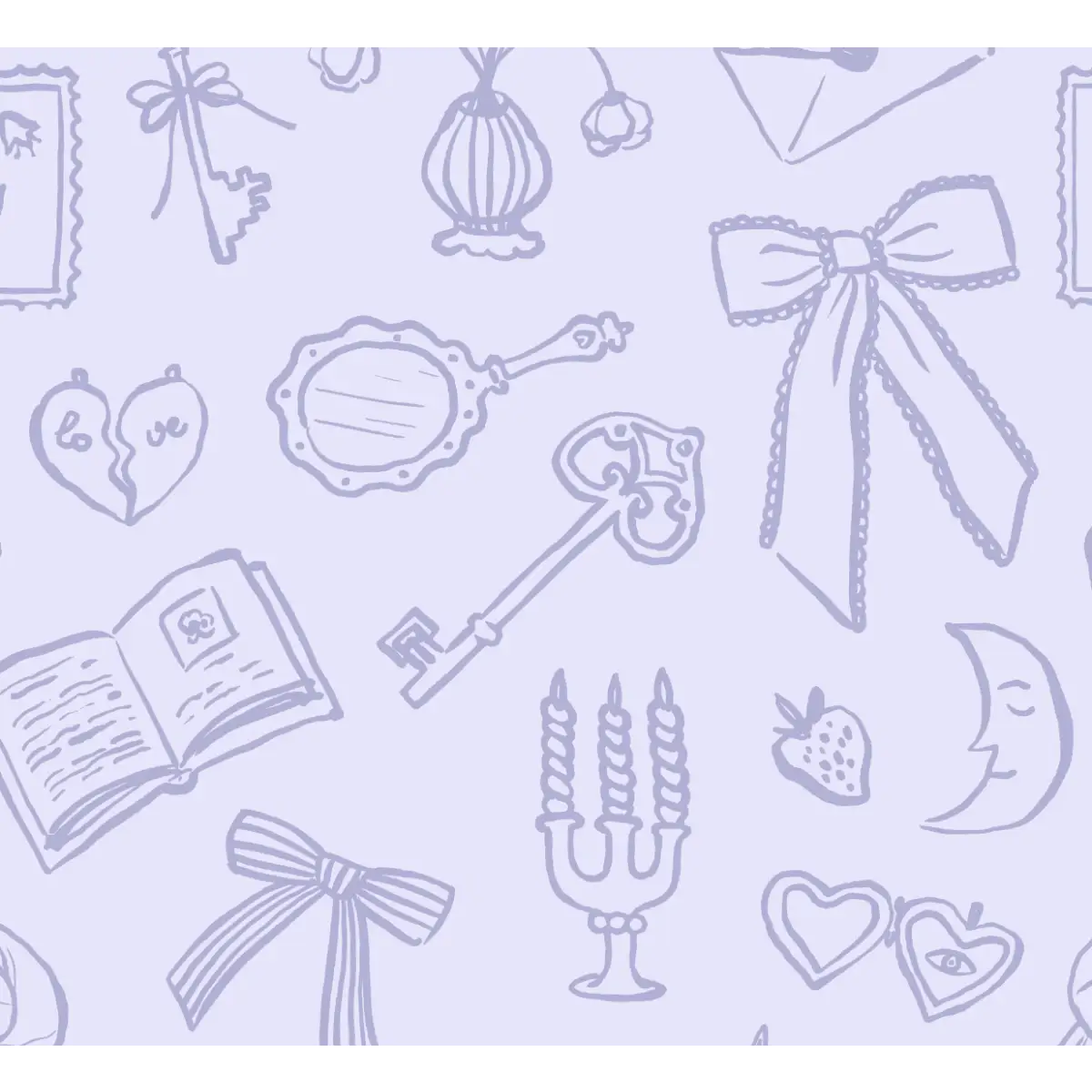 Lexi Wallpaper - Girly Things - Sample 1 foot by 1 foot / Purple - Loomwell Home Goods