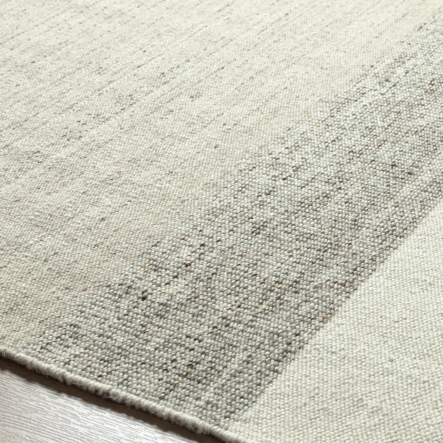 Silver Gray Ombre Wool Area Rug