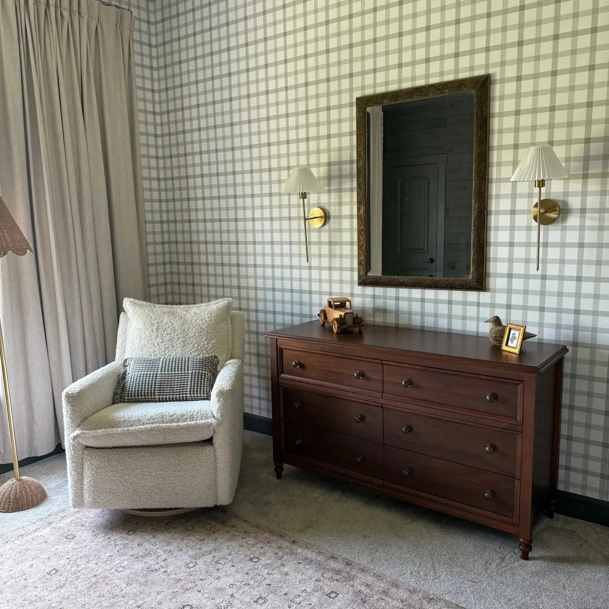 Liam Wallpaper - Simple Check Plaid - by Kourtni Gunn - Loomwell Home Goods