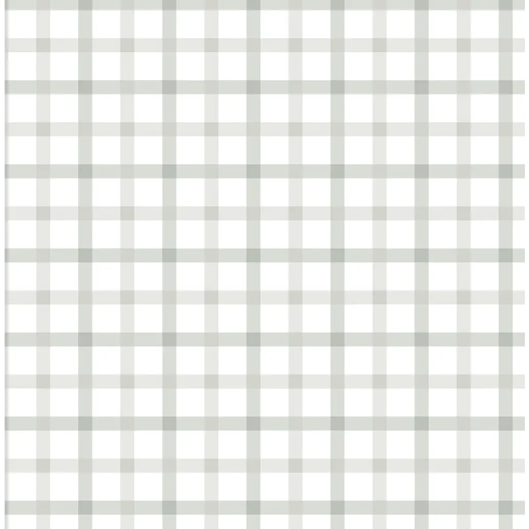 Liam Wallpaper - Simple Check Plaid - by Kourtni Gunn - Sample 1 foot by 1 foot / Green - Loomwell Home Goods