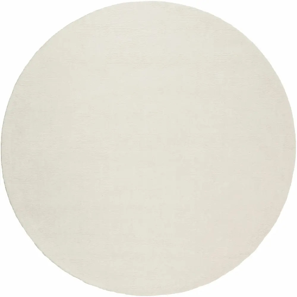 Light Beige Wool Area Rug - 6’ Round - Boutique Rugs