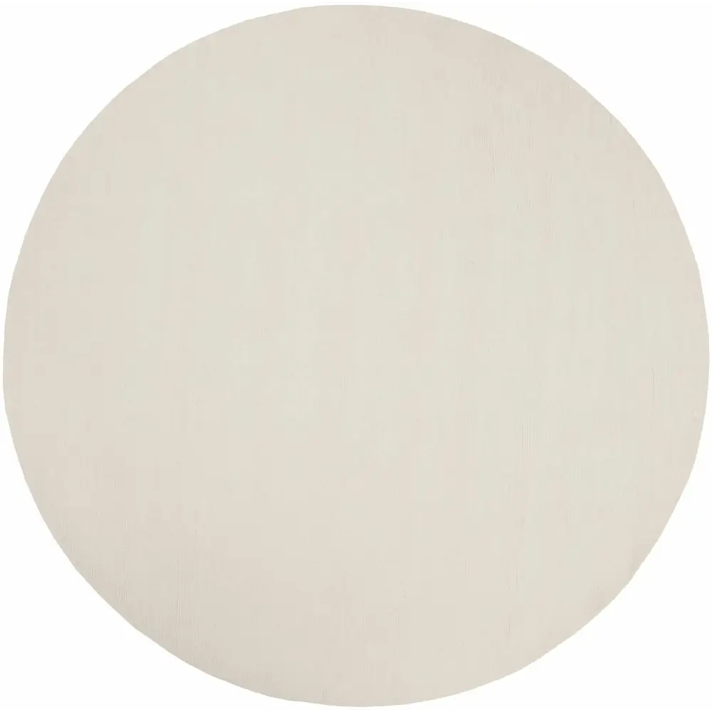 Light Beige Wool Area Rug - 8’ Round - Boutique Rugs