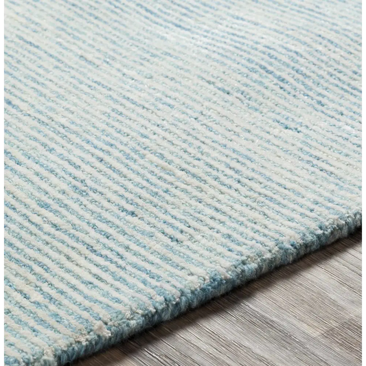 Light Blue Hand Tufted Wool Blend Rug - Boutique Rugs