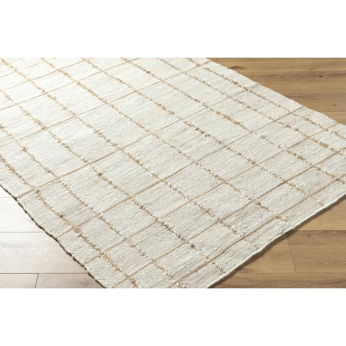 Light Checkered Jute Area Rug - Boutique Rugs
