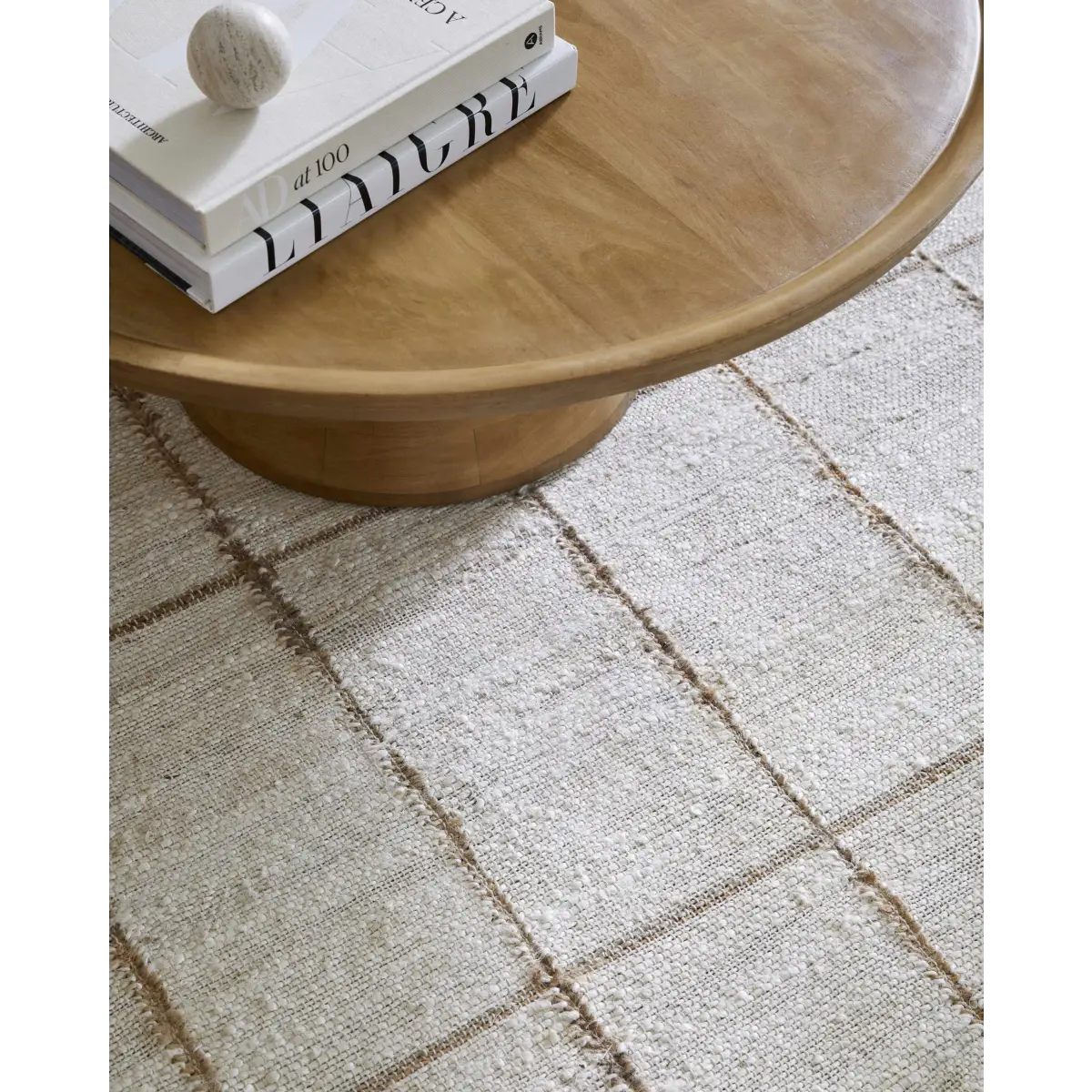 Light Checkered Jute Area Rug - Boutique Rugs