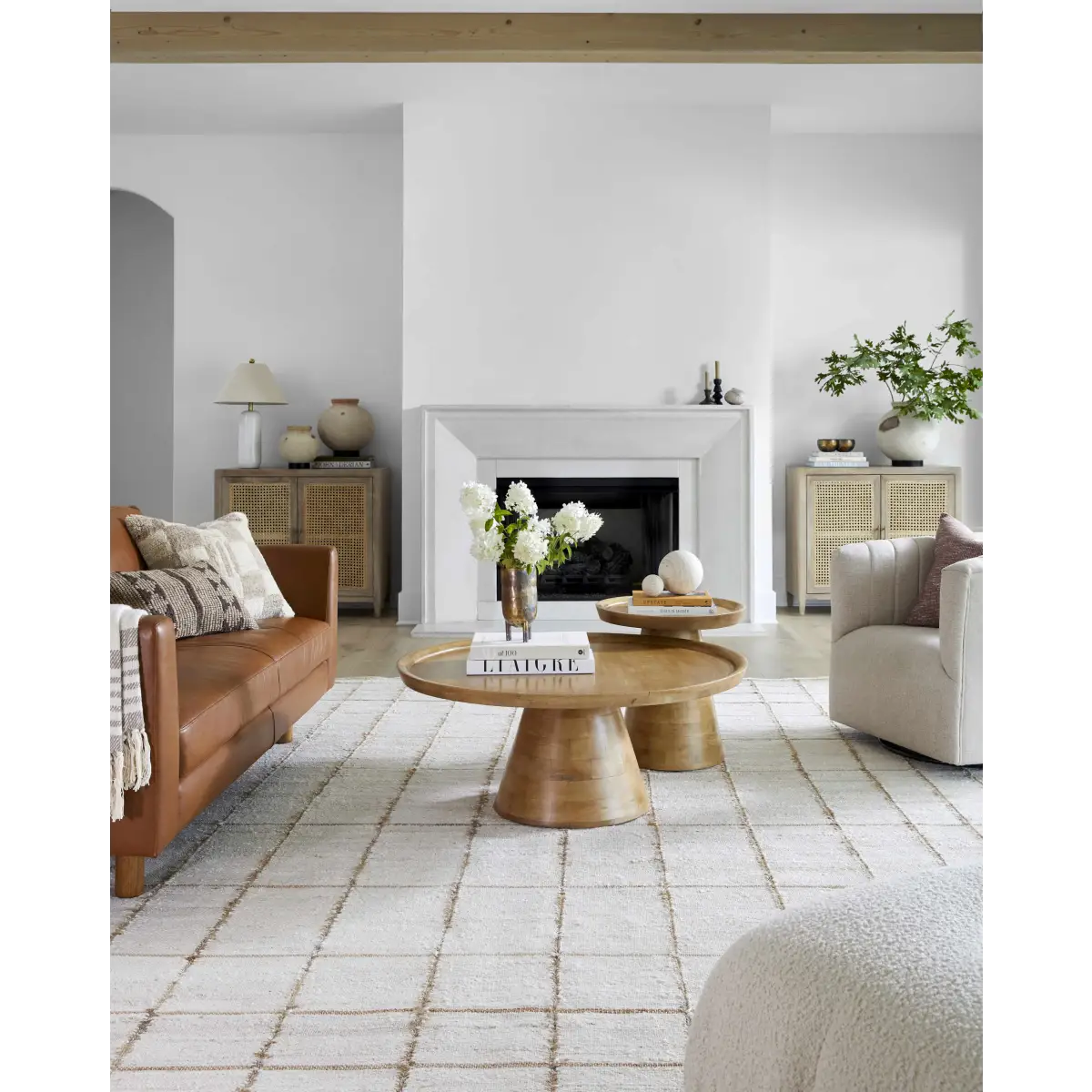 Light Checkered Jute Area Rug - Boutique Rugs