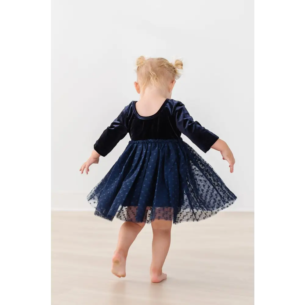 Light Navy Velvet Tutu Dress - Mila & Rose ®