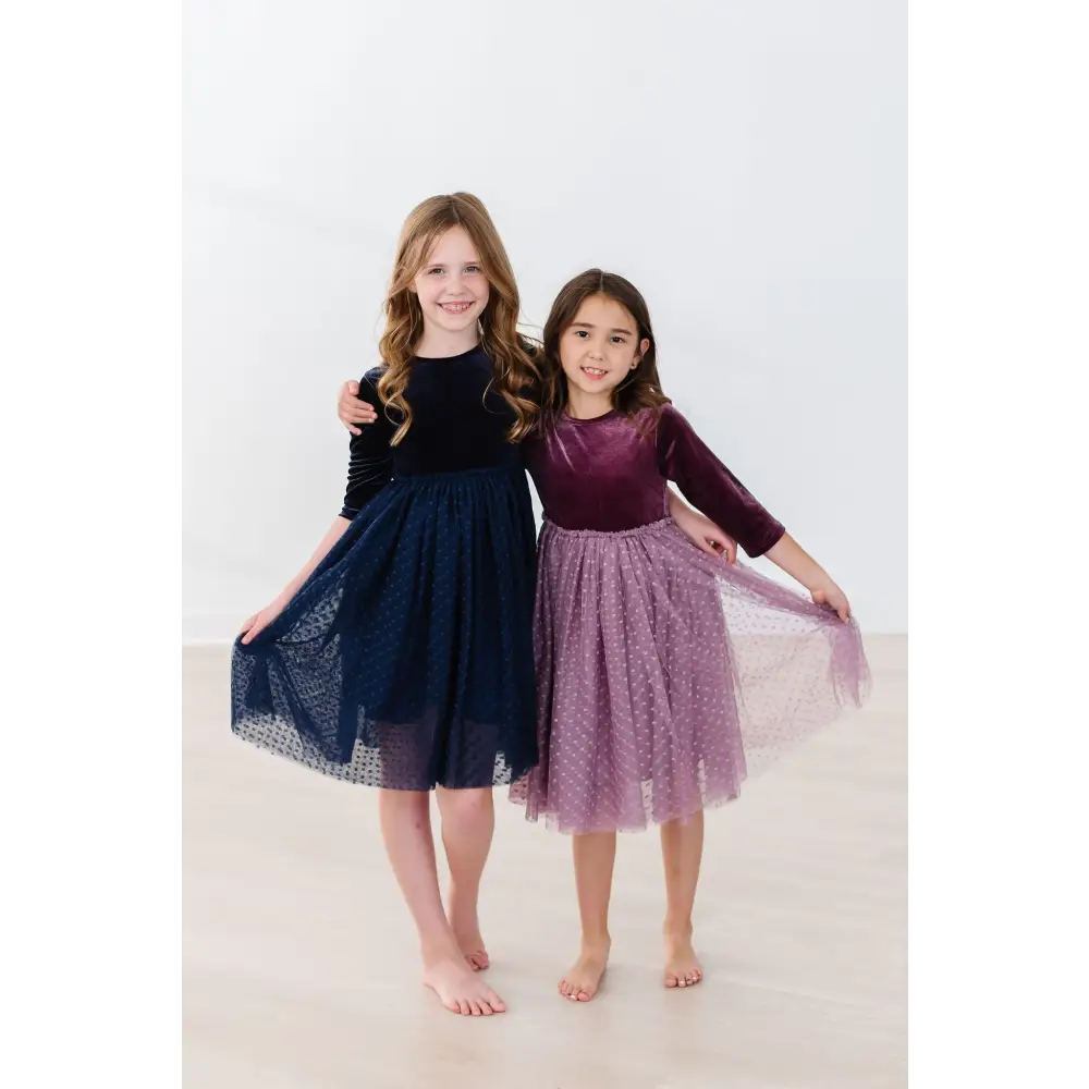 Light Navy Velvet Tutu Dress - Mila & Rose ®