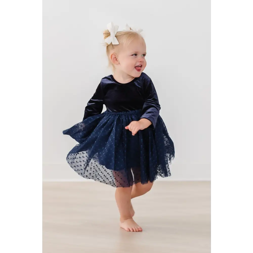 Light Navy Velvet Tutu Dress - Mila & Rose ®