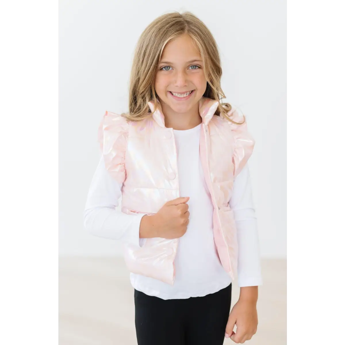 Light Pink Checker Puffer Vest - Mila & Rose ®