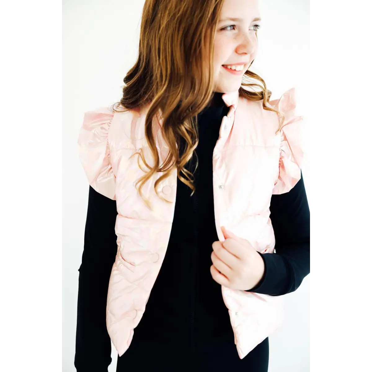Light Pink Checker Puffer Vest - Mila & Rose ®