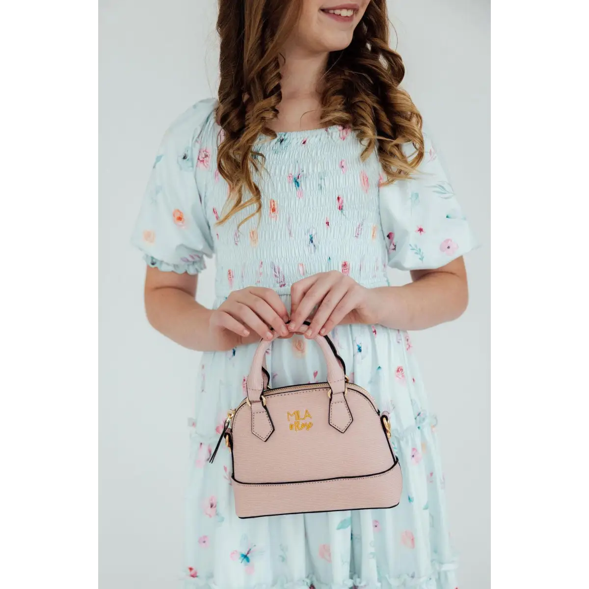 Girl’s Crossbody Purse - Light Pink Shimmer - Mila & Rose ®