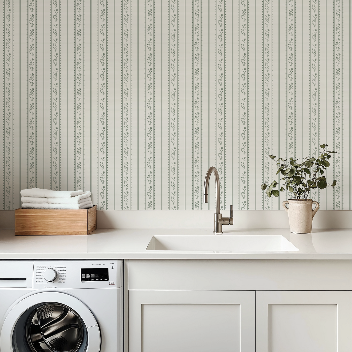 Shayne Floral Stripe Wallpaper by Aubrey Fairchild - Loomwell Home Goods