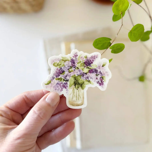 Lilac Bouquet Vinyl Sticker - emily lex studio