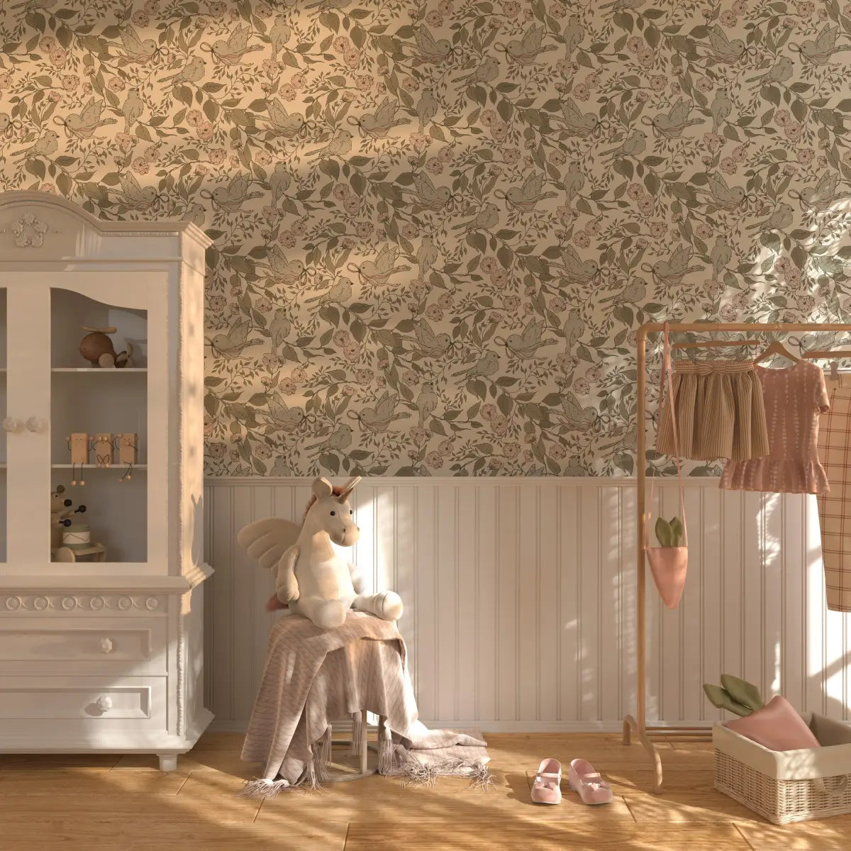 Lilla Wallpaper - Birds and Blooms - by Ali Anni - Loomwell Home Goods