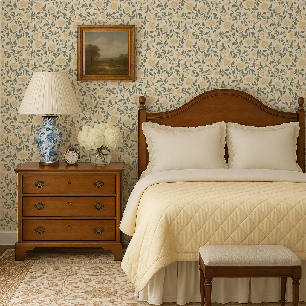 Lillian Wallpaper - Traditional Floral - by Ali Anni - Loomwell Home Goods