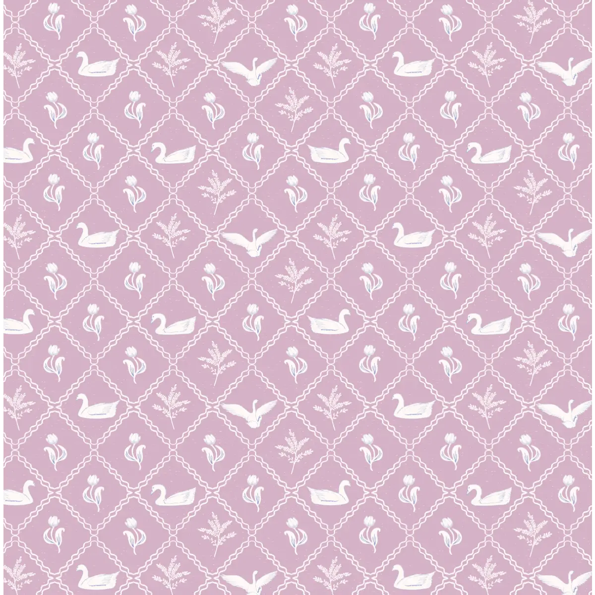 Lillie Wallpaper - Swan Diamonds - by Jun Shu Create - Loomwell Home Goods