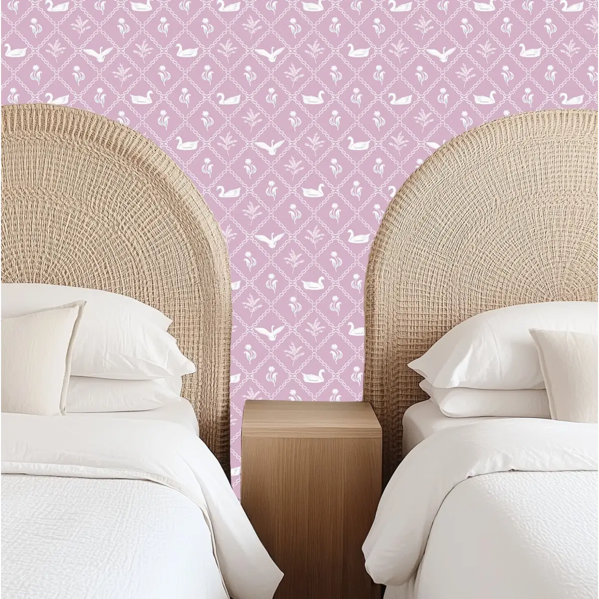 Lillie Wallpaper - Swan Diamonds - by Jun Shu Create - Loomwell Home Goods
