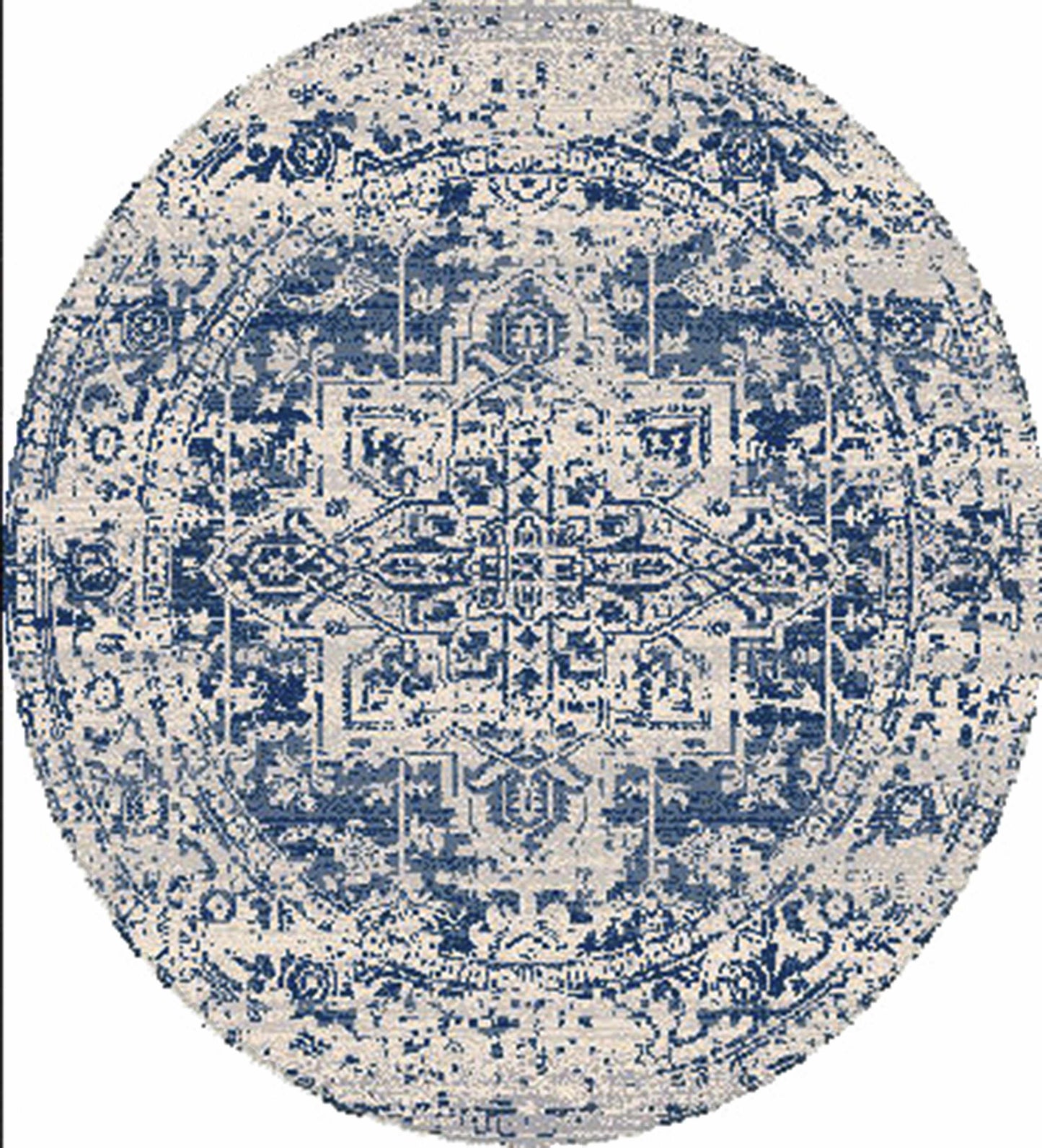 Rachel Navy Area Rug - 5’3’’ Round - Boutique Rugs