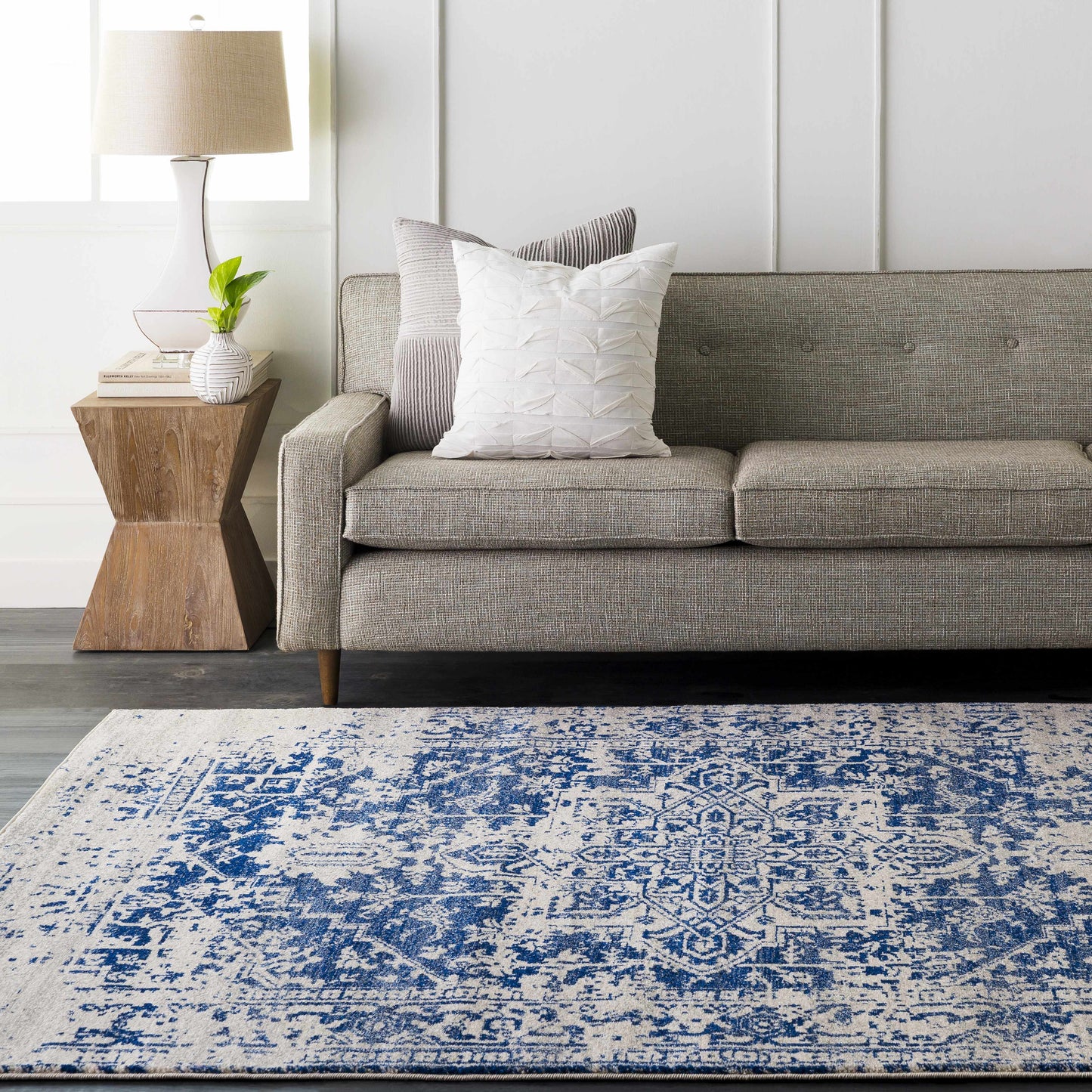 Tapis bleu marine Rachel