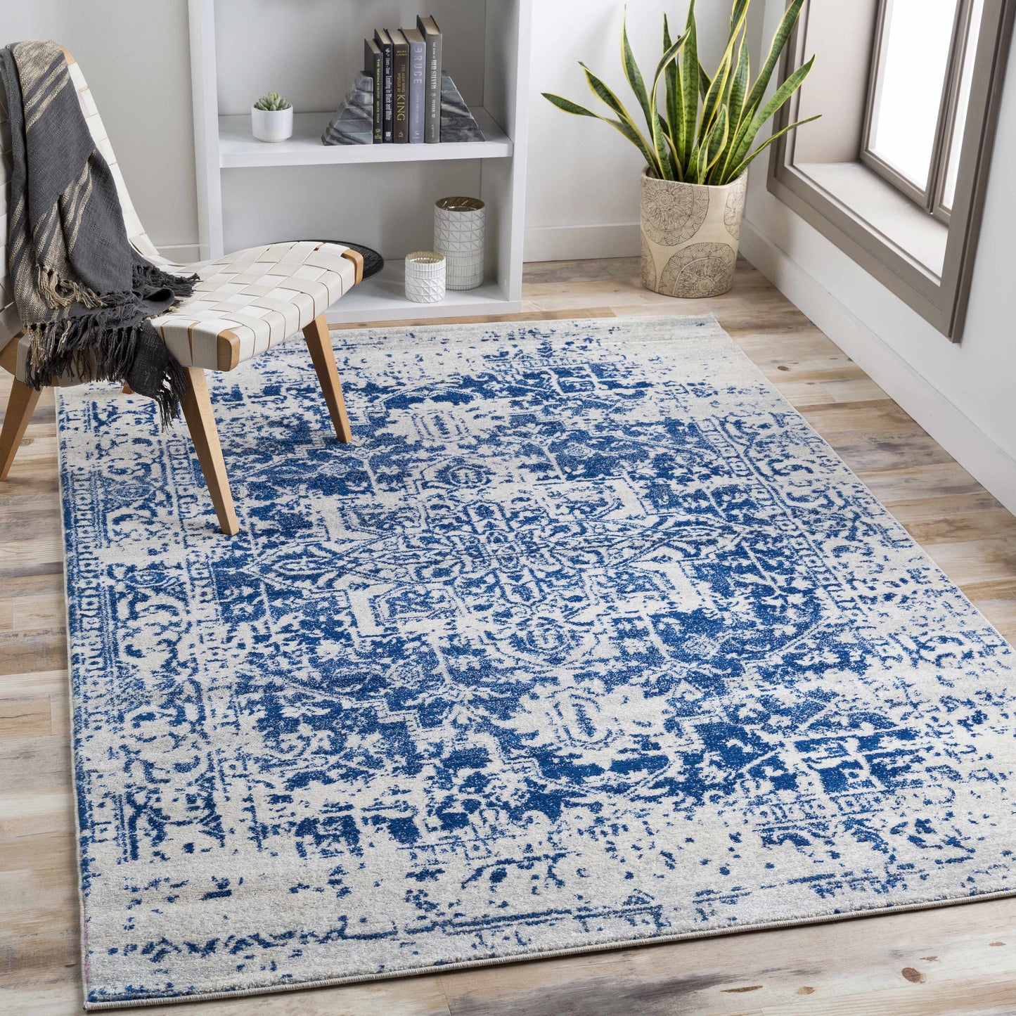 Tapis bleu marine Rachel