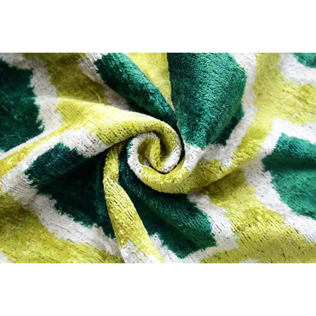 Lime & Emerald Honeycomb Silk Velvet Pillow - 20’’ x 20’’ - Canvello