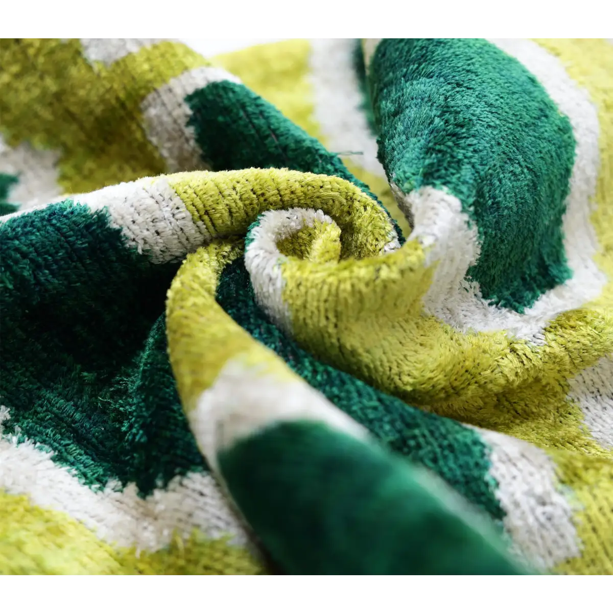 Lime & Emerald Honeycomb Silk Velvet Pillow - 20’’ x 20’’ - Canvello