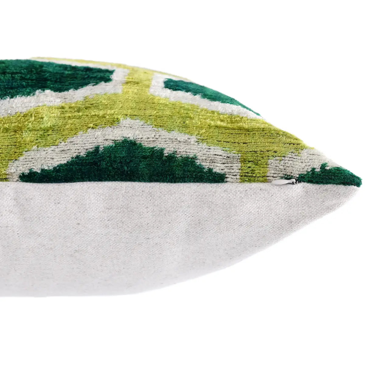 Lime & Emerald Honeycomb Silk Velvet Pillow - 20’’ x 20’’ - Canvello