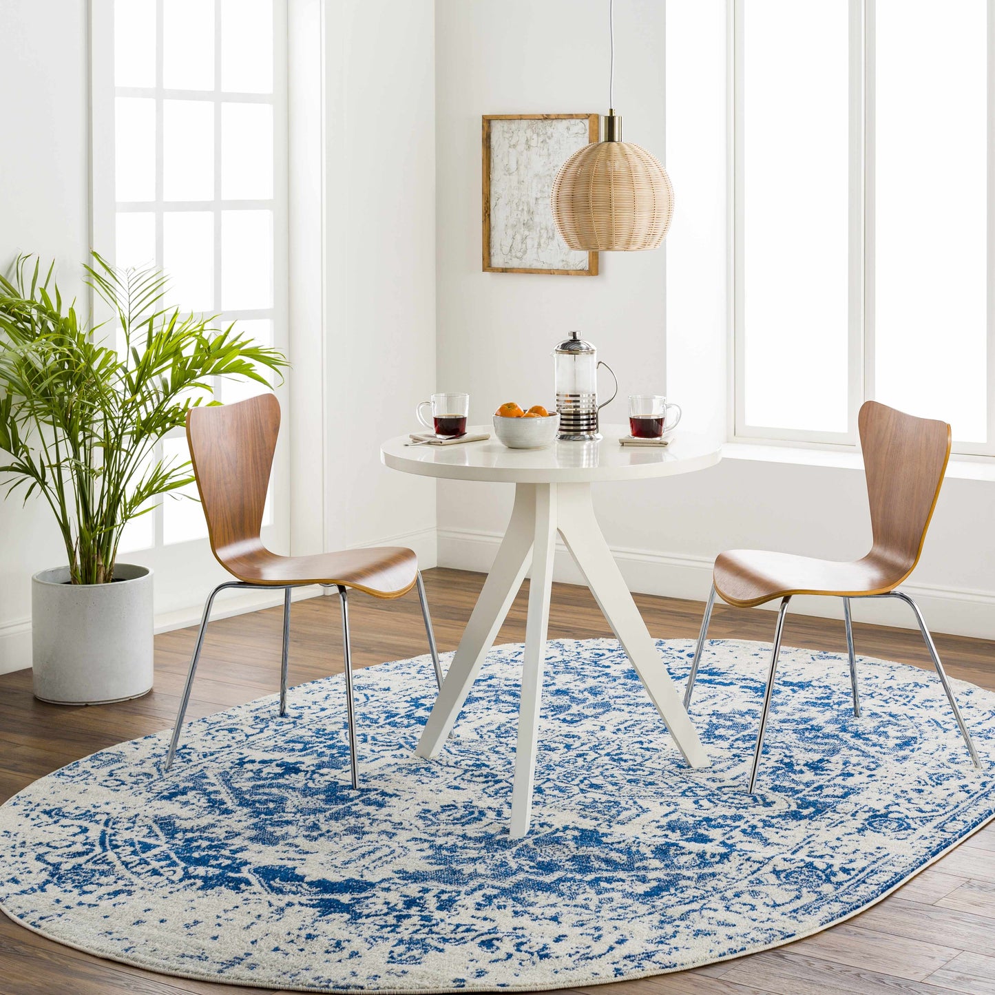 Tapis bleu marine Rachel