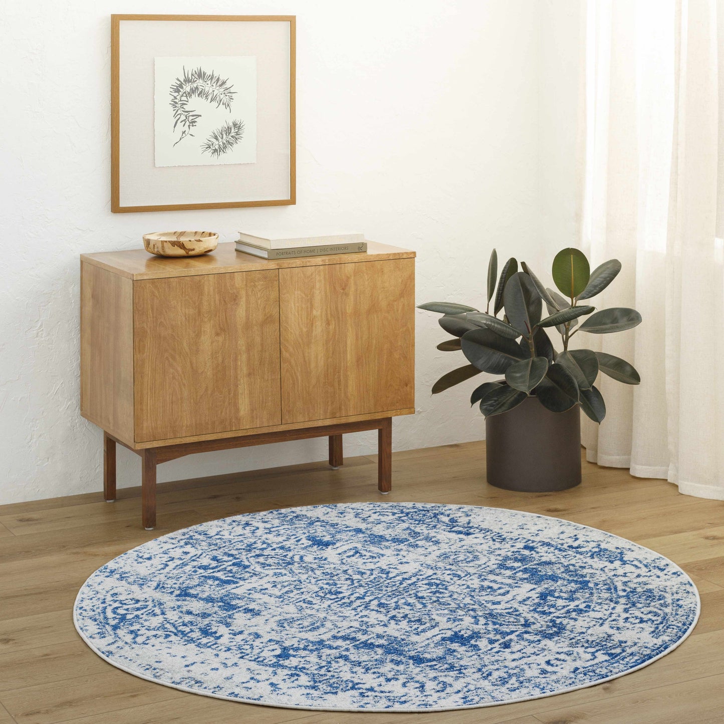 Tapis bleu marine Rachel