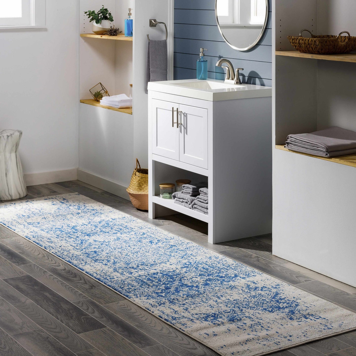 Tapis bleu marine Rachel